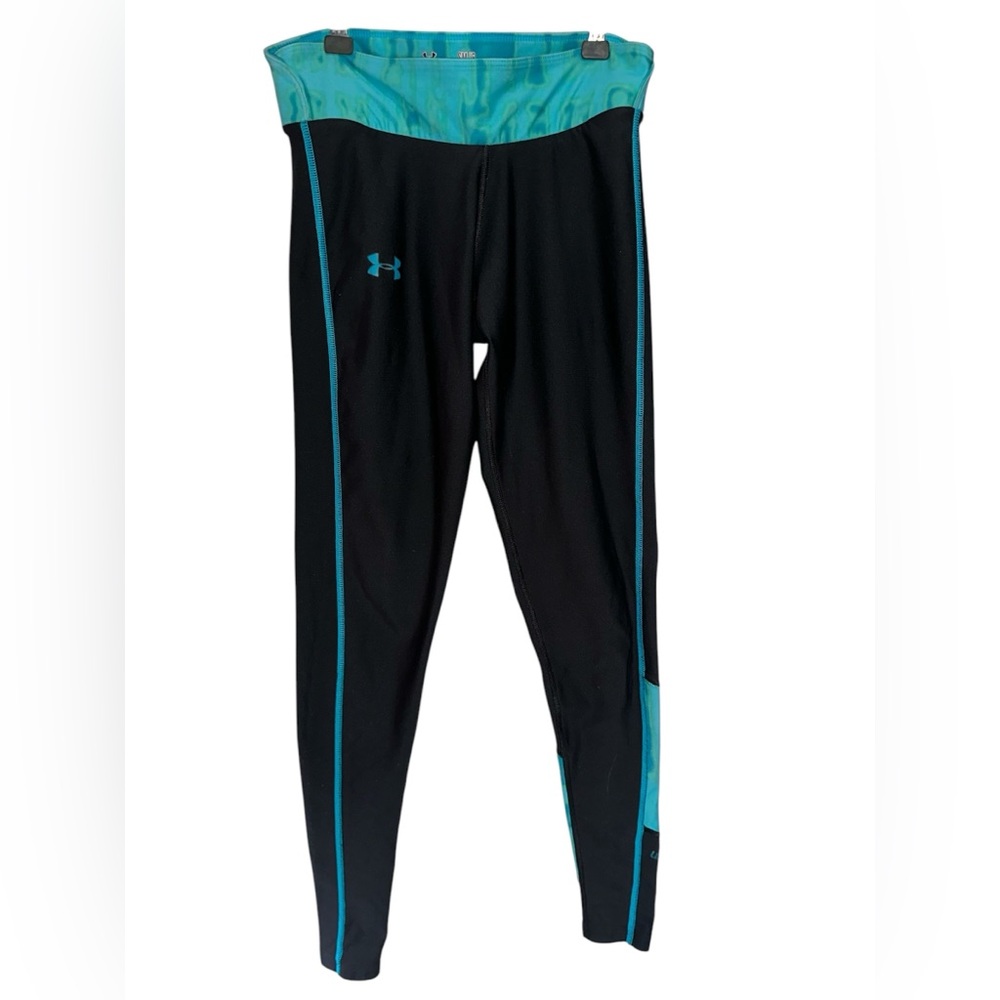 Under Armour Compression Cold Gear Black and Blue  Leggings Size Small